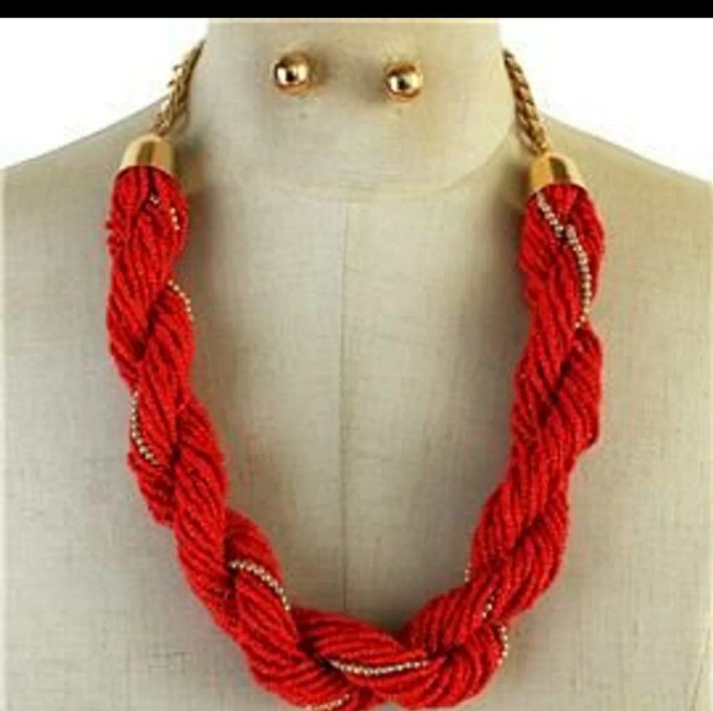 Bead Thread Necklace Set